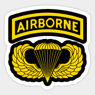 Proud U.S Airborne Paratrooper T-shirt White Jump Wings Airborne Tab Sticker